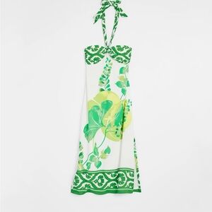 White House Black Market Tie neck halter midi dress